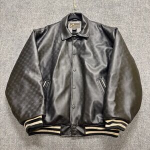 Vintage Raw Blue Jacket Men's XL AOP Distressed Broken Zipper Full Zip Black